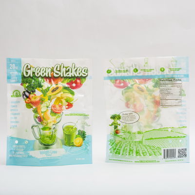 15OZ Microns Fruit And Vegetable Packaging 80mm Zip Lock Standing Pouch