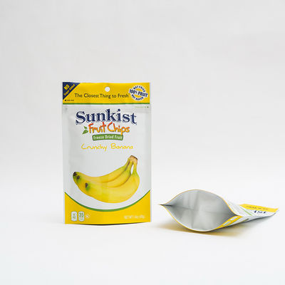 1.4oz Dry Banana Chips Food Packaging Recyclable Stand Up Pouches With Zipper