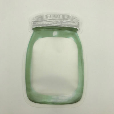 Disposable PET12 Custom Shaped Bags 80g Clear Plastic Zipper Pouch
