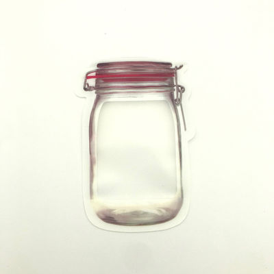 Disposable PET12 Custom Shaped Bags 80g Clear Plastic Zipper Pouch