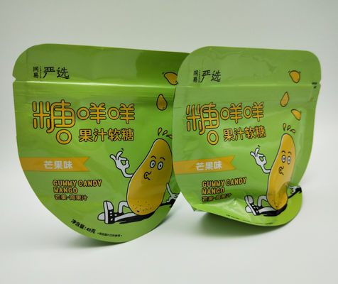 40g Custom Shaped Bags For Candy PE80 Small Plastic Pouch With Zipper