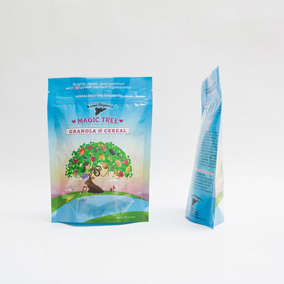 12OZ 100mm Custom Printed Plastic Zipper Ziplock Pouch Packaging For Granola Cereal