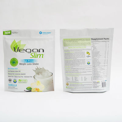 1.5LB 100mm Food Packaging Bags High Protein Plastic 140MIC Zip Lock Stand Up Pouch