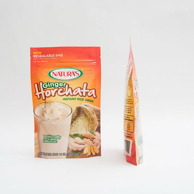 14OZ Printed Plastic Stand Up Pouch Instant Rice Custom Ziplock Packaging Bags