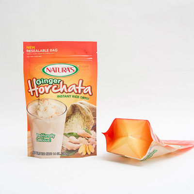 14OZ Printed Plastic Stand Up Pouch Instant Rice Custom Ziplock Packaging Bags