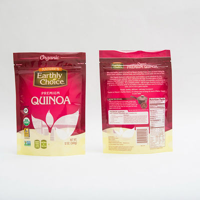12OZ Quinoa Stand Up Pouch Gravure Printing Small Plastic Pouch Packaging