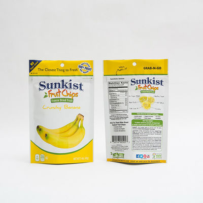 1.4oz Dry Banana Chips Food Packaging Recyclable Stand Up Pouches With Zipper