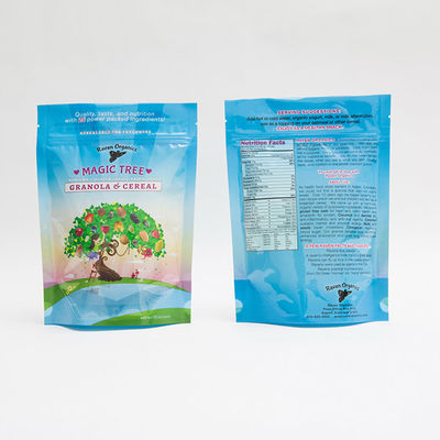 12OZ 100mm Custom Printed Plastic Zipper Ziplock Pouch Packaging For Granola Cereal