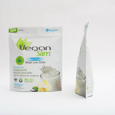 1.5LB 100mm Food Packaging Bags High Protein Plastic 140MIC Zip Lock Stand Up Pouch