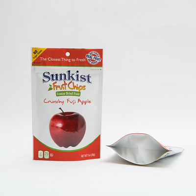 1OZ Dry Apple Chips Stand Up Pouch Bag With Zip Lock Custom Zip Bag Packaging
