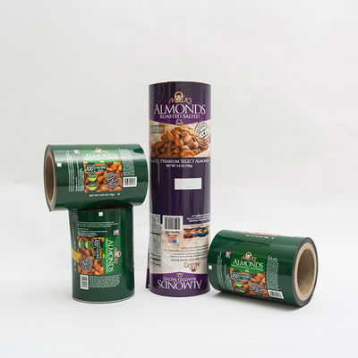 0.63OZ Almond Food Packaging Film Wrap Plastic Film Roll  Logo Printed
