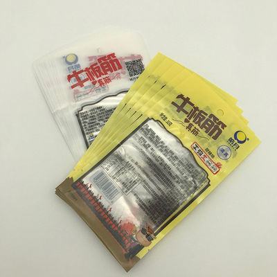 30g Beef Rib Food Packaging Bags CPP Transparent Three Side Seal Pouch