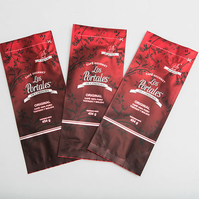 454g 280 X 100mm Printed Flat Bottom Coffee Bags With Valve For Coffee Beans BOPP