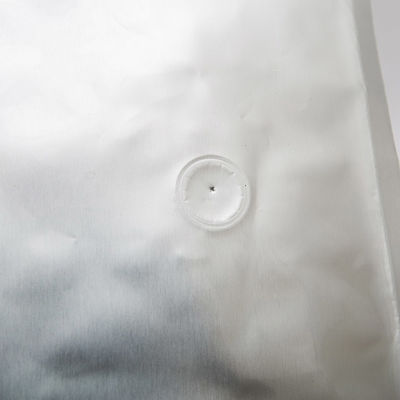 Silver Unprinted Foil Coffee Zip Lock Food Packaging Bags Side Gusset With Valve