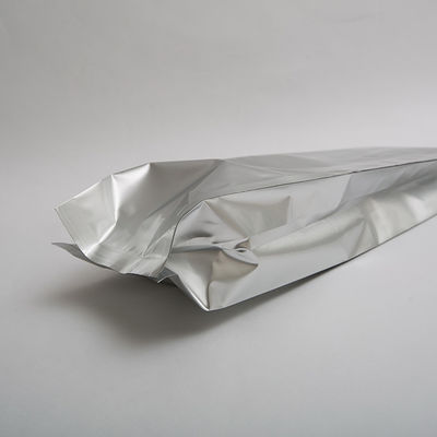 Silver Unprinted Foil Coffee Zip Lock Food Packaging Bags Side Gusset With Valve