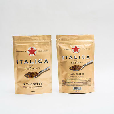 100g AL7 Coffee Packaging Bag Aluminum Foil Stand Up Custom Coffee Bean Bags