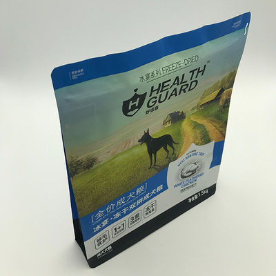 1.5kg AL7 Pet Food Packaging Bag Flat Bottom Plastic Custom Printed Food Pouches